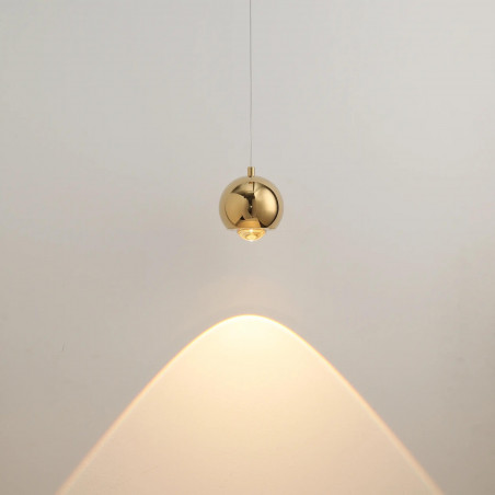 Lampa wisząca Yaskr Aurenia LED - złota kula | Elegancki design