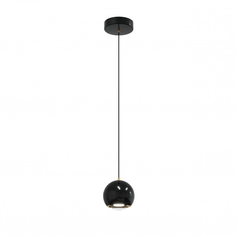 Lampa wisząca Yaskr Aurenia LED | Czarna, Kula, Nowoczesna