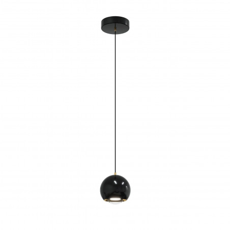 Lampa wisząca Yaskr Aurenia LED | Czarna, Kula, Nowoczesna