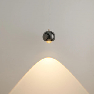Lampa wisząca Yaskr Aurenia LED | Czarna, Kula, Nowoczesna