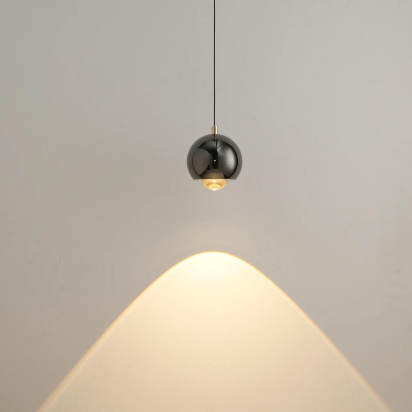 Lampa wisząca Yaskr Aurenia LED | Czarna, Kula, Nowoczesna