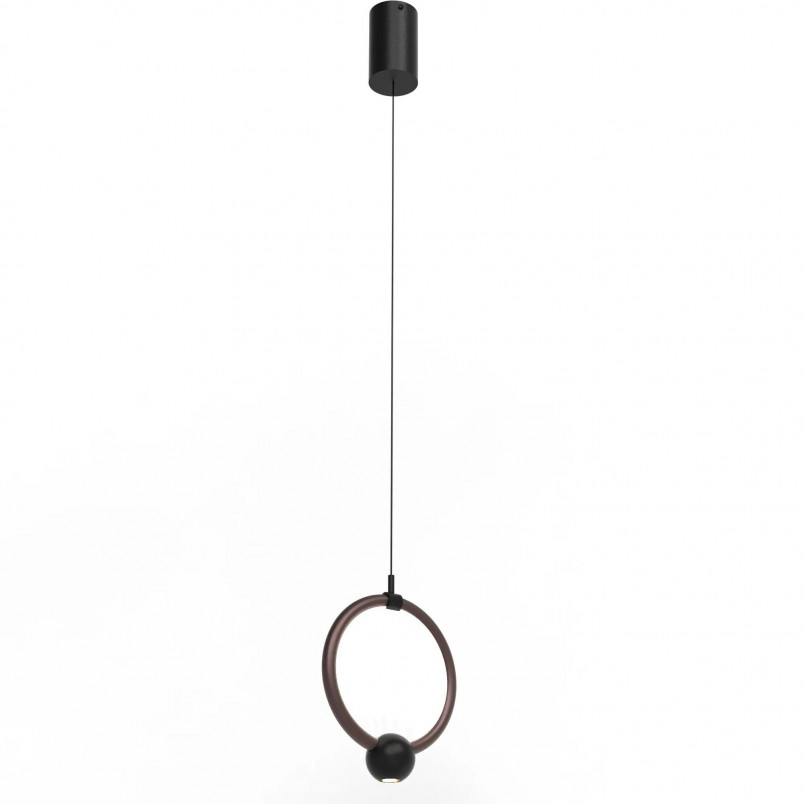 Lampa wisząca Kula Yaskr | Brązowa i Czarna | LED 20cm