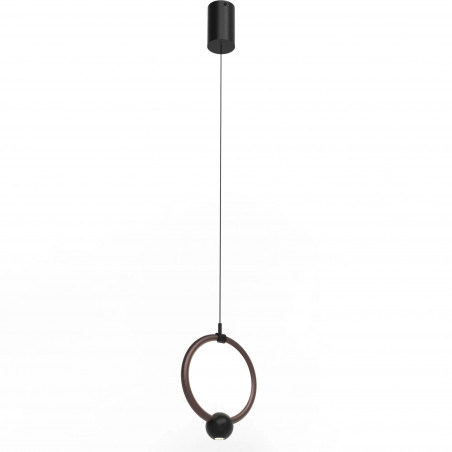 Lampa wisząca Kula Yaskr | Brązowa i Czarna | LED 20cm