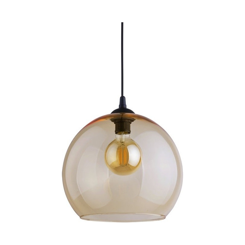 Lampa Wisząca Szklana Cubus 30cm Bursztynowa | TK Lighting