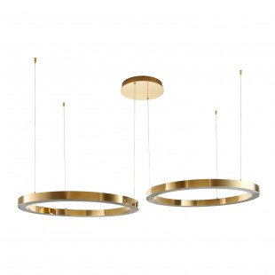 Lampa wisząca Circle LED 2 ringi | Złoty, pilot - Step In Design