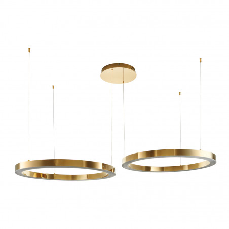 Lampa wisząca Circle LED 2 ringi | Złoty, pilot - Step In Design