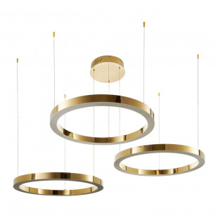 Lampa wisząca Circle LED 3 ringi złota | Step Into Design