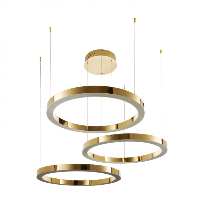 Lampa wisząca Circle LED 3 ringi złota | Step Into Design