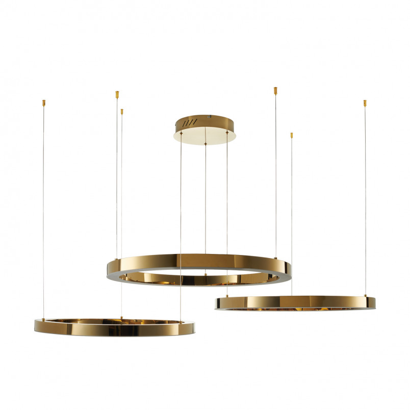 Lampa wisząca Circle LED 3 ringi złota | Step Into Design