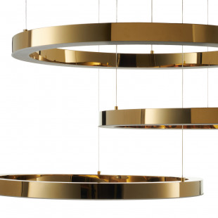 Lampa wisząca Circle LED 3 ringi złota | Step Into Design
