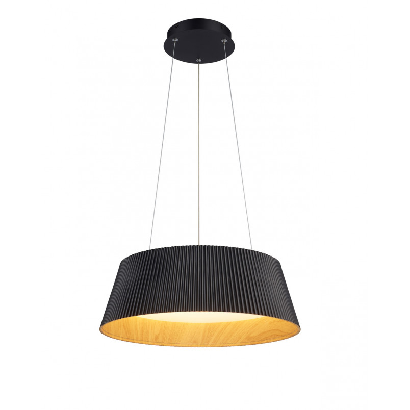 Lampa wisząca Frill LED - czarna, drewno | Step Into Design