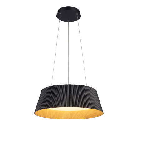 Lampa wisząca Frill LED - czarna, drewno | Step Into Design