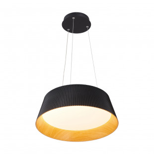 Lampa wisząca Frill LED - czarna, drewno | Step Into Design