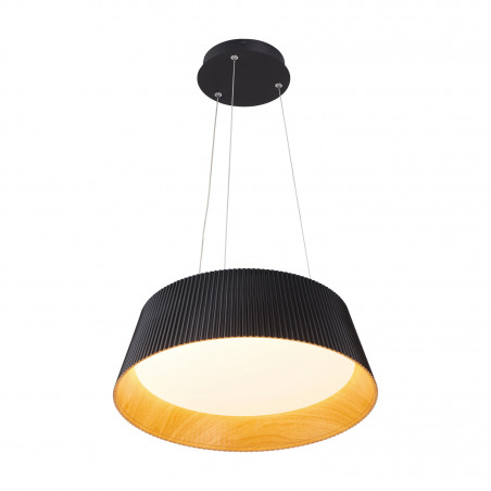 Lampa wisząca Frill LED - czarna, drewno | Step Into Design