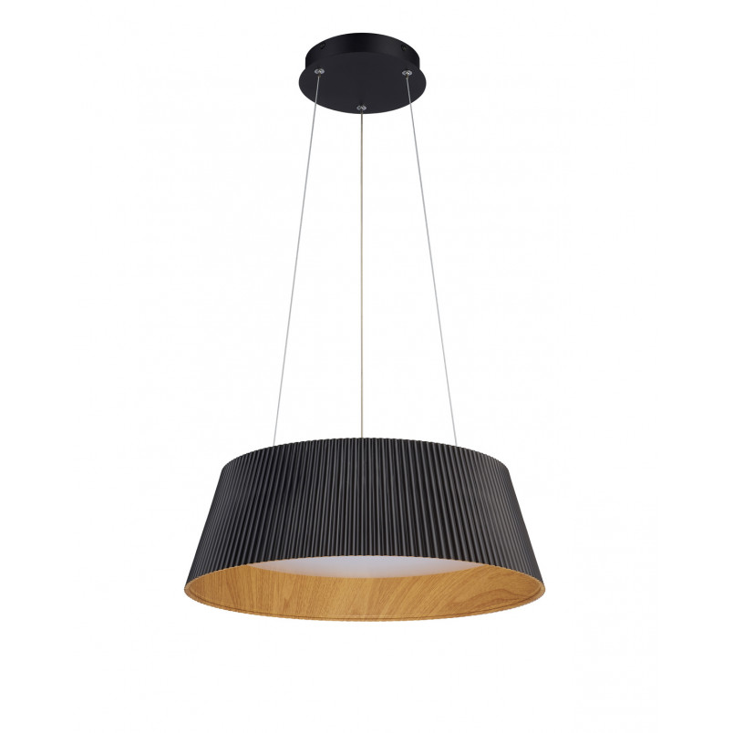 Lampa wisząca Frill LED - czarna, drewno | Step Into Design