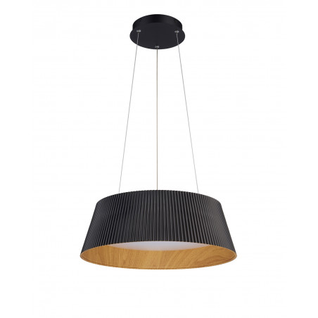 Lampa wisząca Frill LED - czarna, drewno | Step Into Design