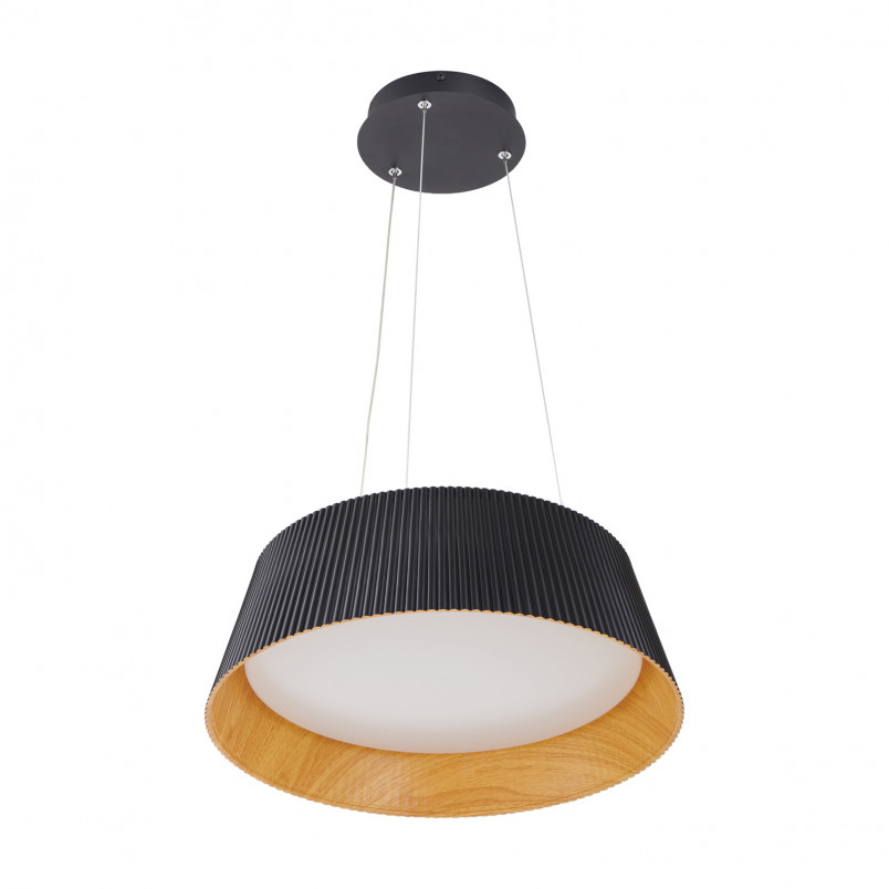 Lampa wisząca Frill LED - czarna, drewno | Step Into Design