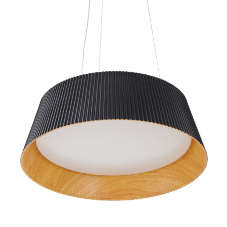 Lampa wisząca Frill LED - czarna, drewno | Step Into Design
