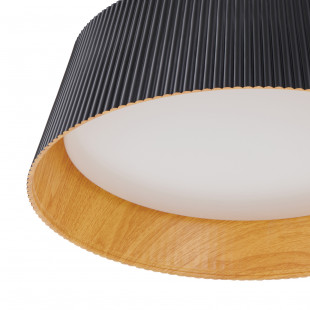 Lampa wisząca Frill LED - czarna, drewno | Step Into Design