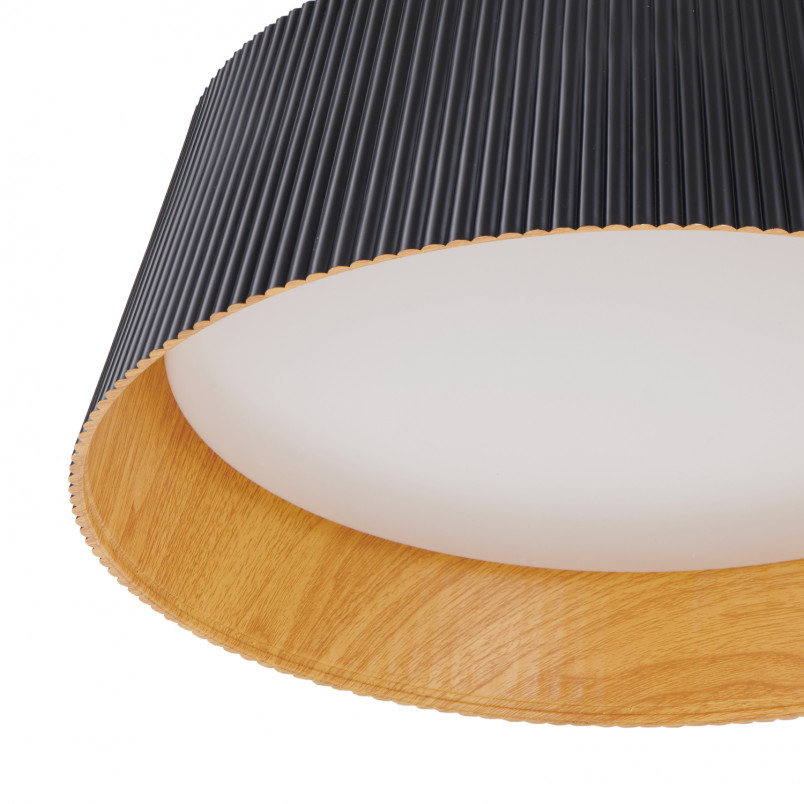 Lampa wisząca Frill LED - czarna, drewno | Step Into Design