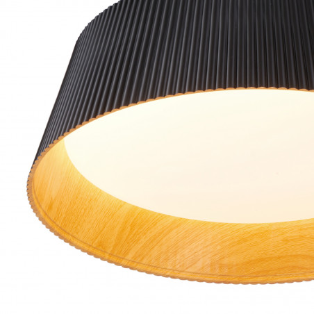 Lampa wisząca Frill LED - czarna, drewno | Step Into Design