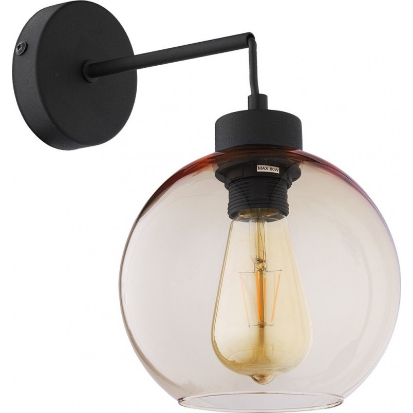 Kinkiet szklany Cubus bursztynowy/czarny TK Lighting | Sklep z lampami