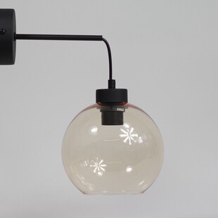 Kinkiet szklany wisząca kula Cubus Bursztynowy/Czarny TK Lighting