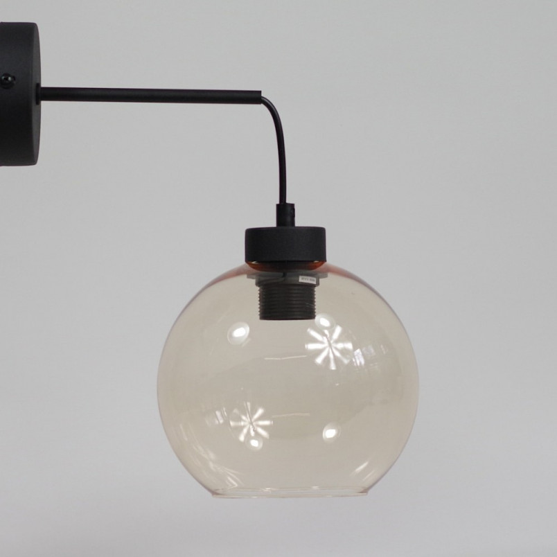 Kinkiet szklany Cubus bursztynowy/czarny TK Lighting | Sklep z lampami