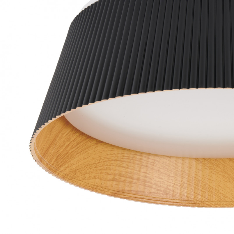 Plafon Frill LED 45cm czarny/drewno - Step Into Design