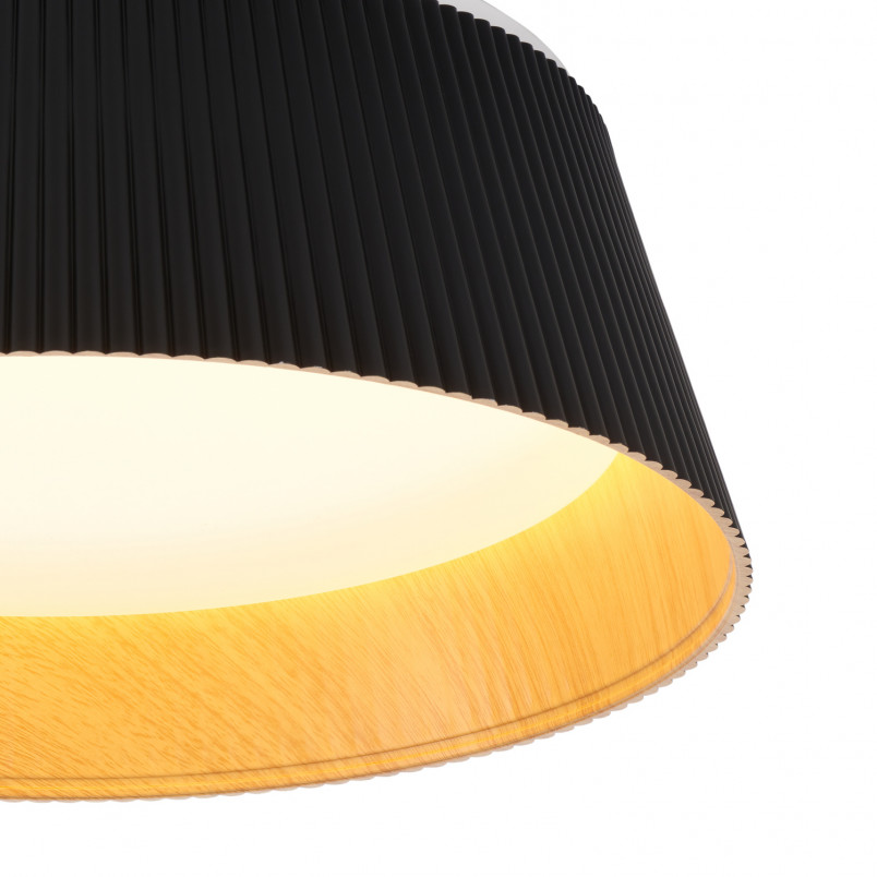 Plafon Frill LED 45cm czarny/drewno - Step Into Design