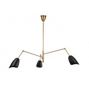 Lampa sufitowa Ragno - 3 ramiona, czarno-złota | Step Into Design