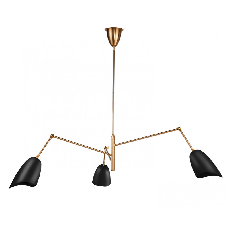 Lampa sufitowa Ragno - 3 ramiona, czarno-złota | Step Into Design