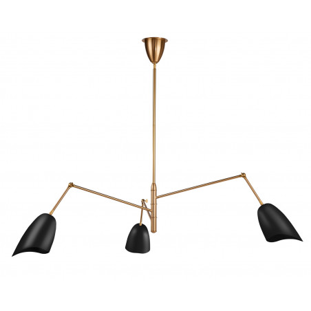 Lampa sufitowa Ragno - 3 ramiona, czarno-złota | Step Into Design
