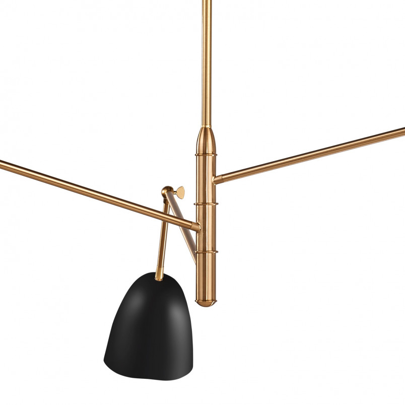 Lampa sufitowa Ragno - 3 ramiona, czarno-złota | Step Into Design
