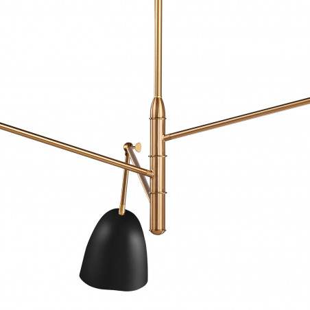 Lampa sufitowa Ragno - 3 ramiona, czarno-złota | Step Into Design