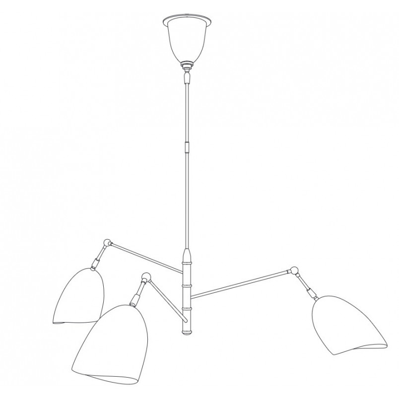 Lampa sufitowa Ragno - 3 ramiona, czarno-złota | Step Into Design