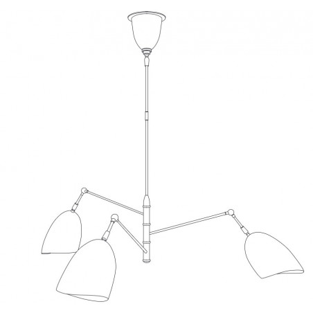 Lampa sufitowa Ragno - 3 ramiona, czarno-złota | Step Into Design