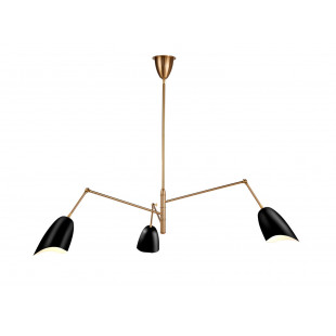 Lampa sufitowa Ragno - 3 ramiona, czarno-złota | Step Into Design