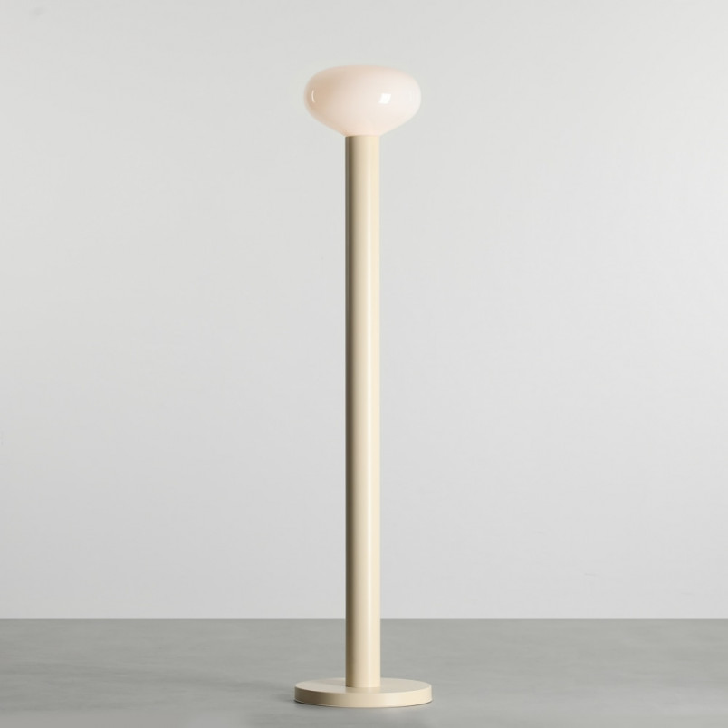 Lampa podłogowa szklana Flo Cream Aldex | Elegancki design