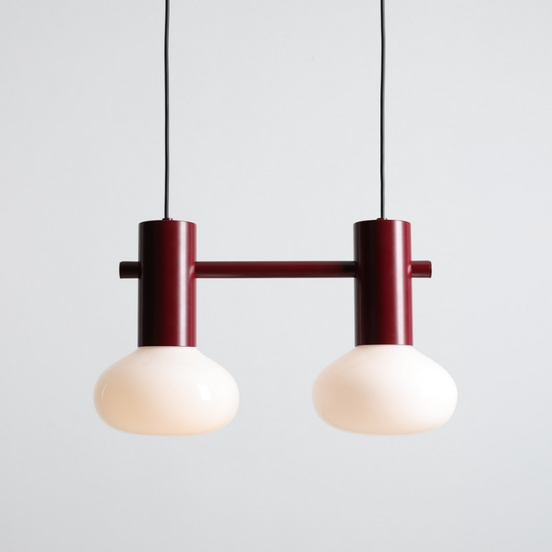 Lampa wisząca Flo Ruby II - Aldex | Szklana, Opal/Bordowa