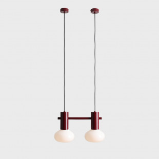 Lampa wisząca Flo Ruby II - Aldex | Szklana, Opal/Bordowa
