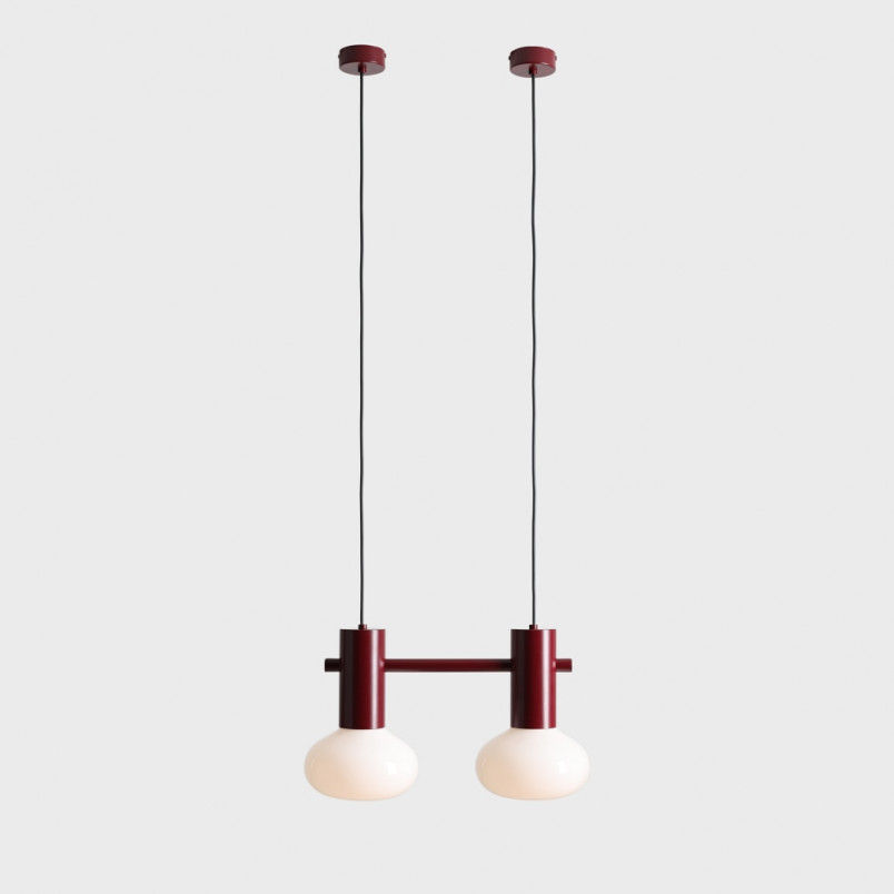 Lampa wisząca Flo Ruby II - Aldex | Szklana, Opal/Bordowa