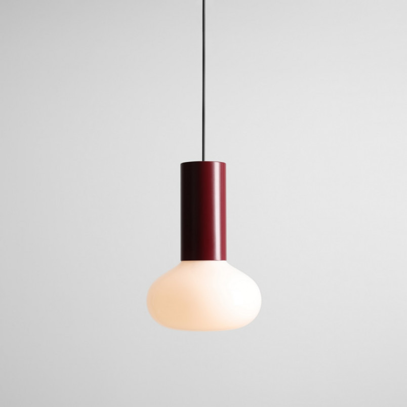 Lampa wisząca Flo Ruby | Szkło Opal / Bordowy | Aldex