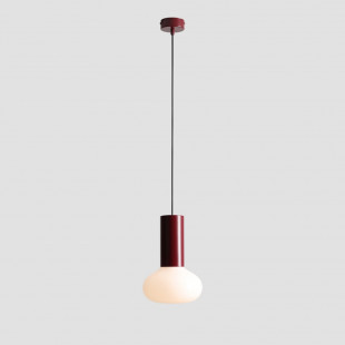 Lampa wisząca Flo Ruby | Szkło Opal / Bordowy | Aldex