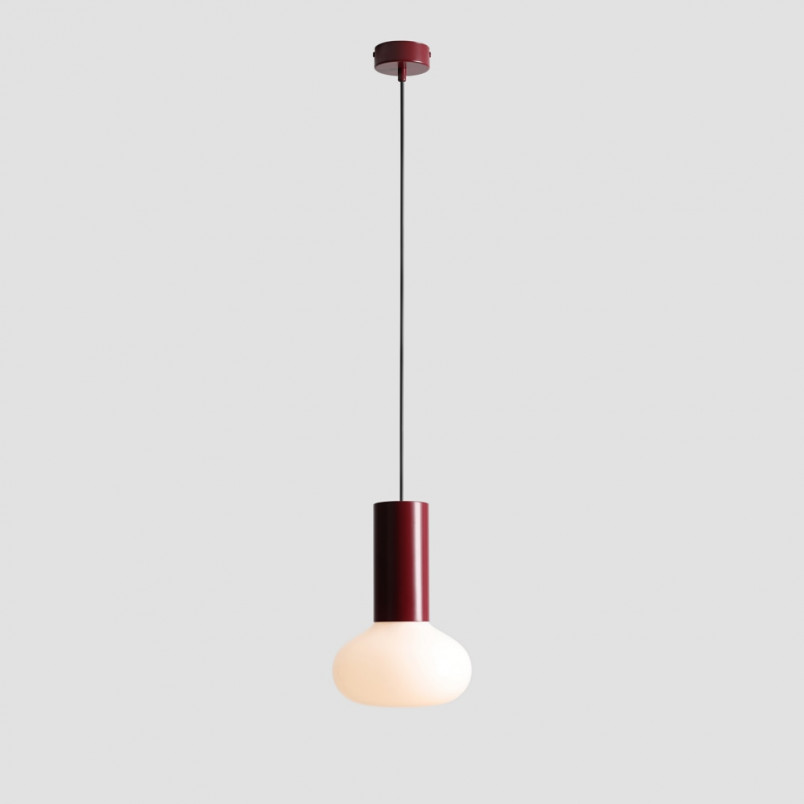 Lampa wisząca Flo Ruby | Szkło Opal / Bordowy | Aldex