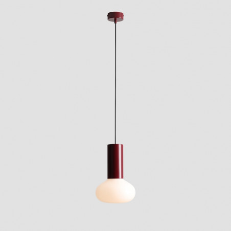 Lampa wisząca Flo Ruby | Szkło Opal / Bordowy | Aldex