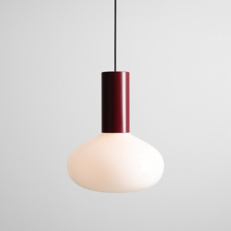 Lampa wisząca Flo Ruby | Szkło opal / bordowy | Aldex