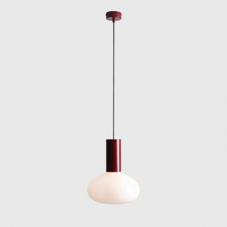 Lampa wisząca Flo Ruby | Szkło opal / bordowy | Aldex