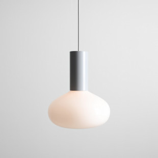 Lampa wisząca Flo Grey Aldex | Szkło opal, design Japandi