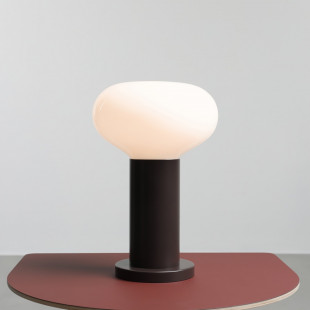 Lampa stołowa Flo Mokka Aldex | Szklany klosz, styl Japandi